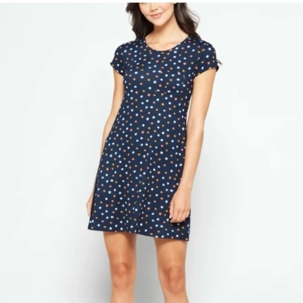 New Market & Spruce Alison Tee Shirt Dress Blue Star Print